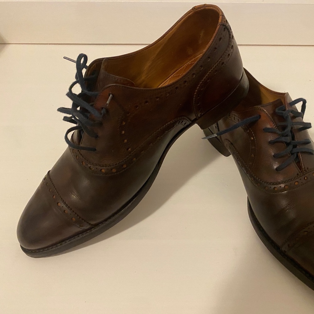 Cap Toe Brogue Oxford Shoe - Museum Brown